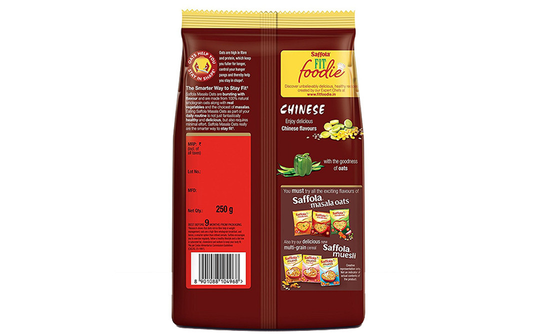 Saffola Masala Oats Chinese   Pack  250 grams